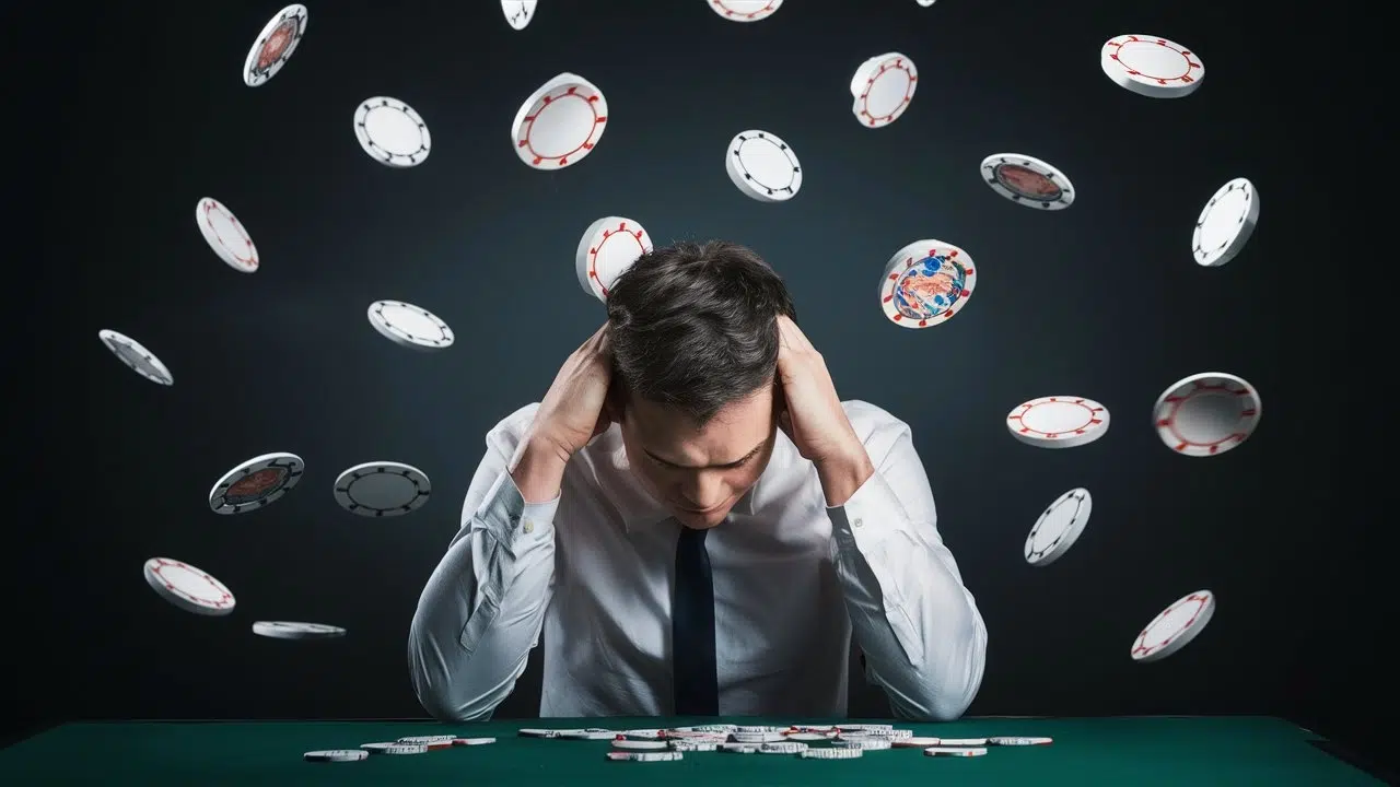 Personne confrontée aux conséquences du jeu d'argent