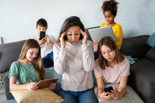 Famille confrontée à un usage important des écrans